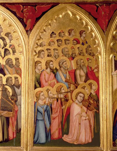 Engelen van de Kroning van de Maagd Polyptych (verre linker paneel) door Ambrogio Bondone Giotto